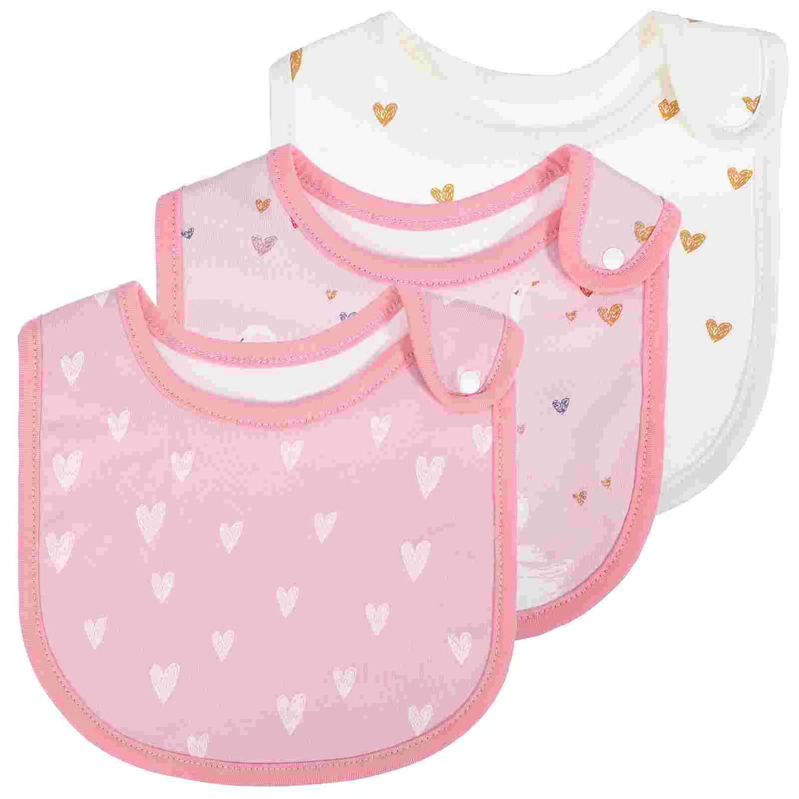 

3 Pcs Baby Bib Girl Accessories Snap Bibs for Cloth Eating Muslin Food Burp Clothes