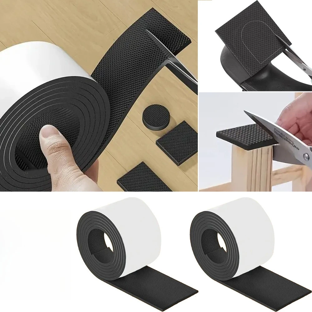1 rotolo di cuscinetti per mobili antiscivolo di grandi dimensioni a doppio uso: resistenti all'usura, muti tagliati, per gambe di sedie, suole per scarpe, elementi essenziali per la casa
