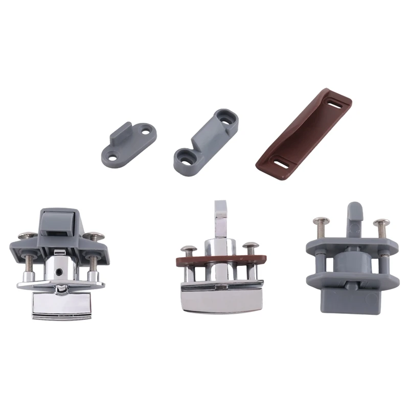 3PCS Car Push Lock RV Caravan Boat Motor Home Cabinet Drawer Latch Button Locks Keyless Door Lock Hardware