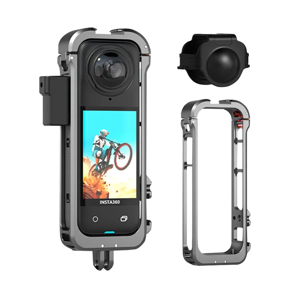 Insta360 X4 Metal Protective Cage - Quick Release Frame, Cold Shoe & 1/4
