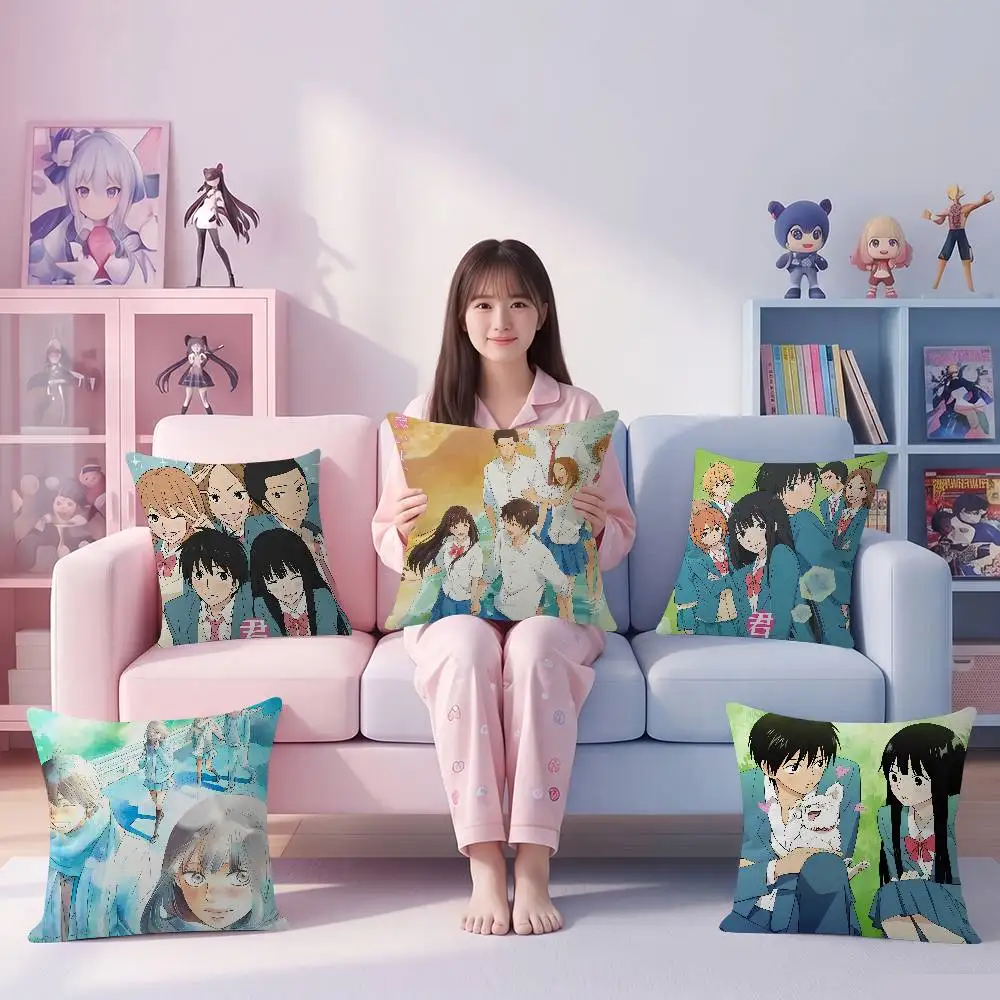 Anime K-Kimi Ni Todoke Cushion Cover Soft Decorative Square Cushion Covers 45x45cm Pillowcases For Sofa Couch Bedroom