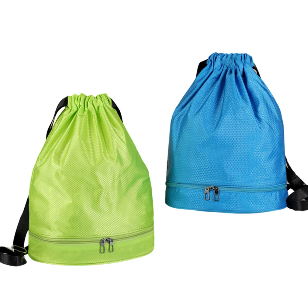 

Gym Backpack Water Resistant String Bag Sports Separated Dry Wet Compartments Adjustable Shoulder Strap Travel Drawstring Backpa