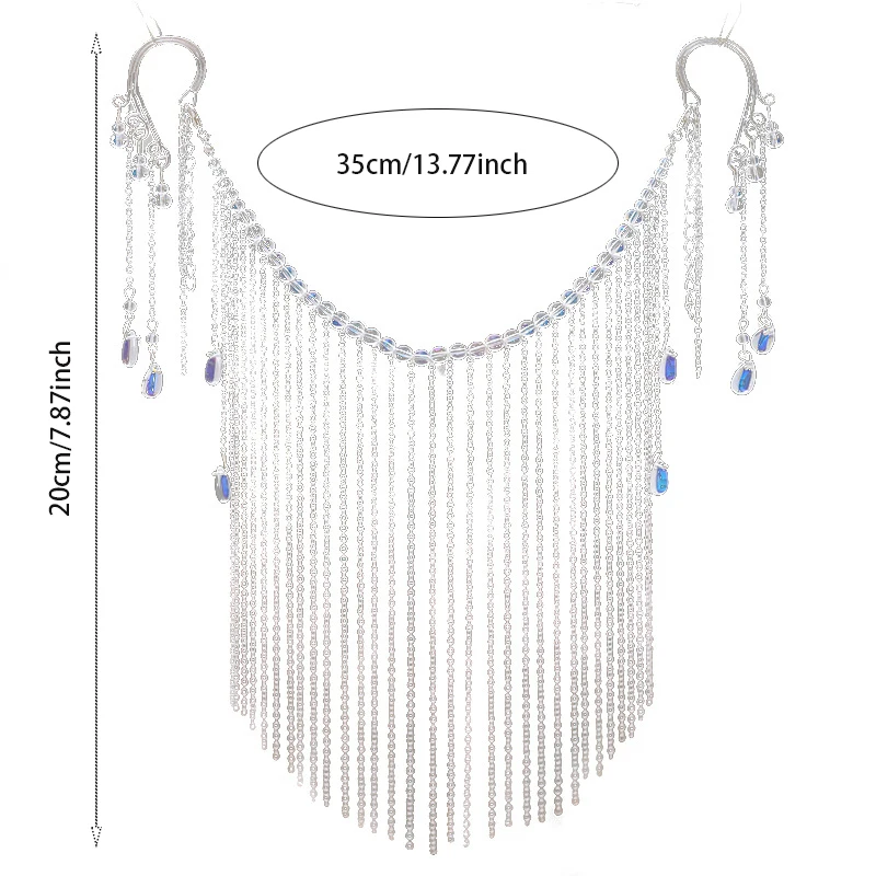 1 إكسسوار وجه نسائي بوهيمي عتيق معلق على الأذن على شكل قطرة ماء مناسبة للحفلات المقنعة