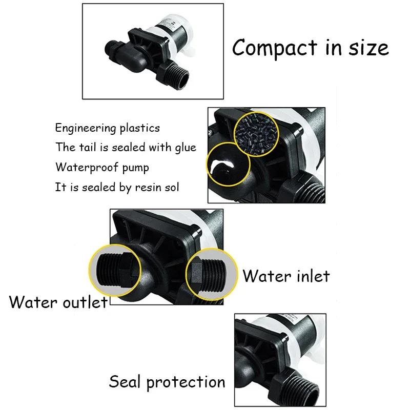 12V 24V DC Multifunctional Brushless Water Pump DC Pump Booster Pump Warm Air Water Cooled Circulation Pump 1/2\