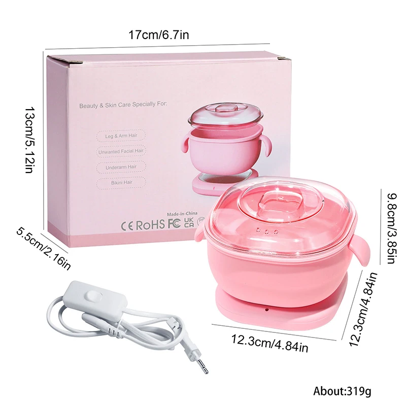 Portable Silicone Wax Warmer Foldable Wax Heater Hair Removal Wax Machine Spa Body Epilator Paraffin Wax Pot For Travel