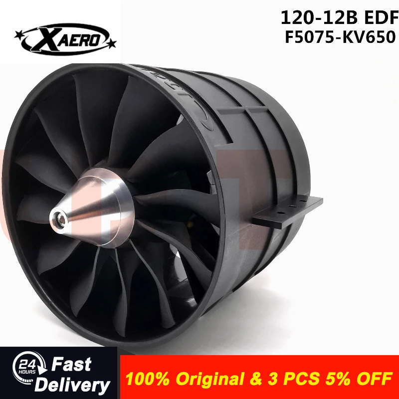 

120mm 12-Blade EDF Ducted Fan with F5075-KV650 Brushless Motor 7.5KG Thrust for RC Jet Aircraft Turbine