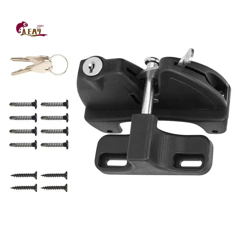 AEA9-Key Lockable 2 Sided Gate Latch Key,Self Locking Gate Latch Gate Fence Lock For Outdoor Gates,Locking Gate Door Lock