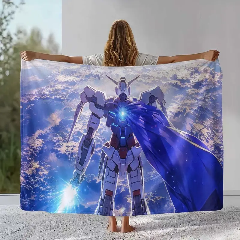 Retro Gundam Destroy Zeon Cartoon Soft Flannel Throw Blanket,Cozy Blanket for Bed,Sofa,Living Room,Picnic,Camping,Home Decor
