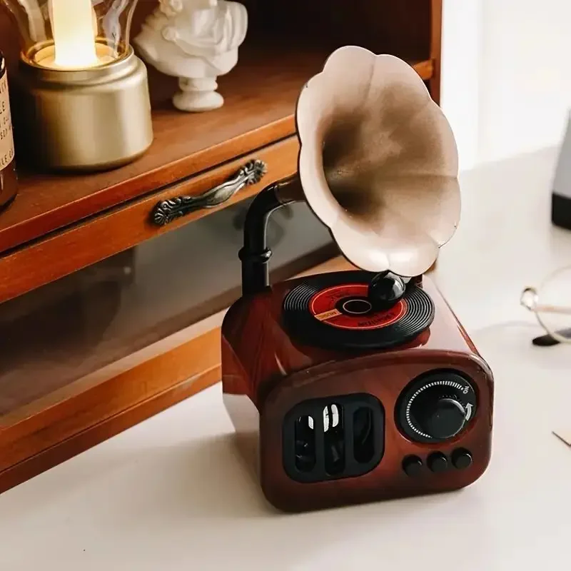 1pc, Music Box, Retro Phonograph Music Box Decoration Ornament Musical Box Table Desk Decoration Valentine's Day Gifts