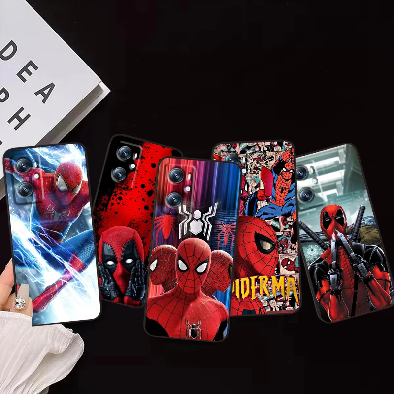 Marvel Spiderman Hero For OPPO Find X6 X5 X3 A54S A5 A94 A16 A53S A57 A74 A72 A98 A78 A96 A9 5G Black Funda Phone Case