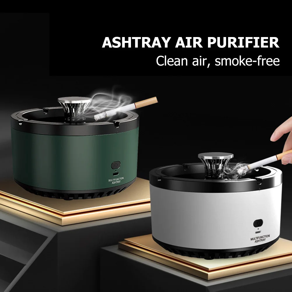 Smart Portable Ashtray Air Purifier Multifunctional Removal Second-hand Smoke Household Mini Desktop Purifier for Car Home