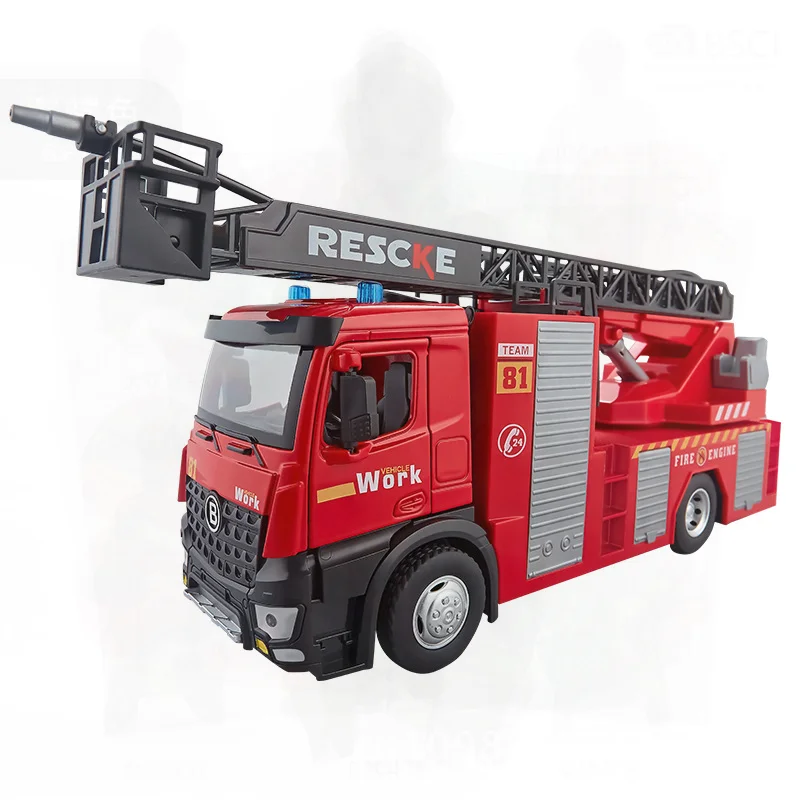 초대형 어린이 소방차 합금 모델 장난감 자동차 소리와 빛 및 문 열림 기능 시각적 지능