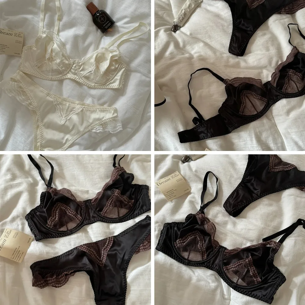 

Sexy Lace Bralette & Panty Set - Comfortable Embroidery Underwear for Women, Breathable Lingerie