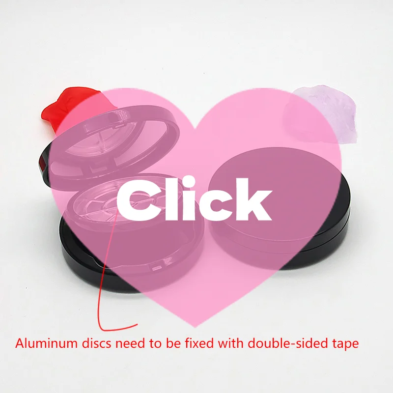 Leerer Mehlbehälter mit Spiegel, Magnet, Saugnapf, kompakte Box, doppelschichtig, nachfüllbar, Highlight-Rouge, Lidschatten, Kosmetikbox