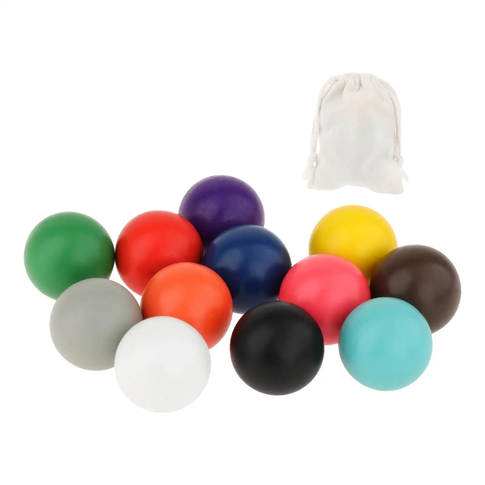 12x Wooden Ball Toys with Storage Bag 4cm Diameter Early Learning Toy Educational Counting Toy for Babies Toddlers Children