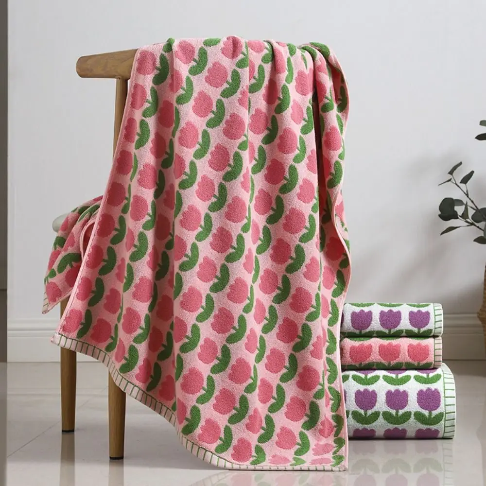 

Beach Towel 70x140cm Tulip Large Bath Towel Thickened Luxury Couple Shower Towel Soft Water Absorption Hand Towel Couple