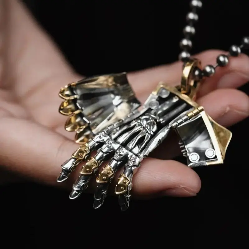 Gothic God's Hand Charm Pendant Unisex Copper Vintage Mechanical Hand Punk Jewelry Halloween Accessories