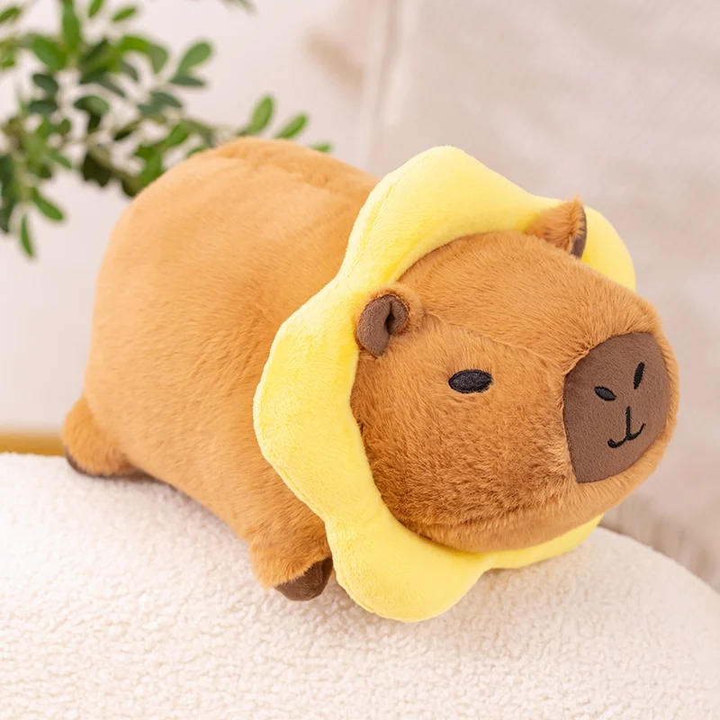 24/34 cm Zachte Pluche Capibara Speelgoed Gevuld Bruin Liggen Vettig Cartoon Dier Kussen Slapen Bolster Vriend Gift