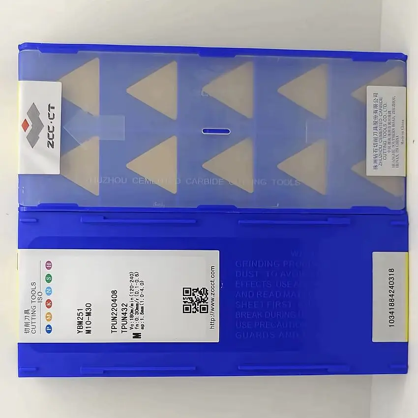 

ZCC.CT TPUN220408 YBM251/TPUN220408 YBM351/TPUN220412 YBM351 TPUN432 TPUN433 ТВЕРДОСПЛАВНЫЕ ВСТАВКИ С ЧПУ ИНСТРУМЕНТЫ 10 ШТ./КОР.