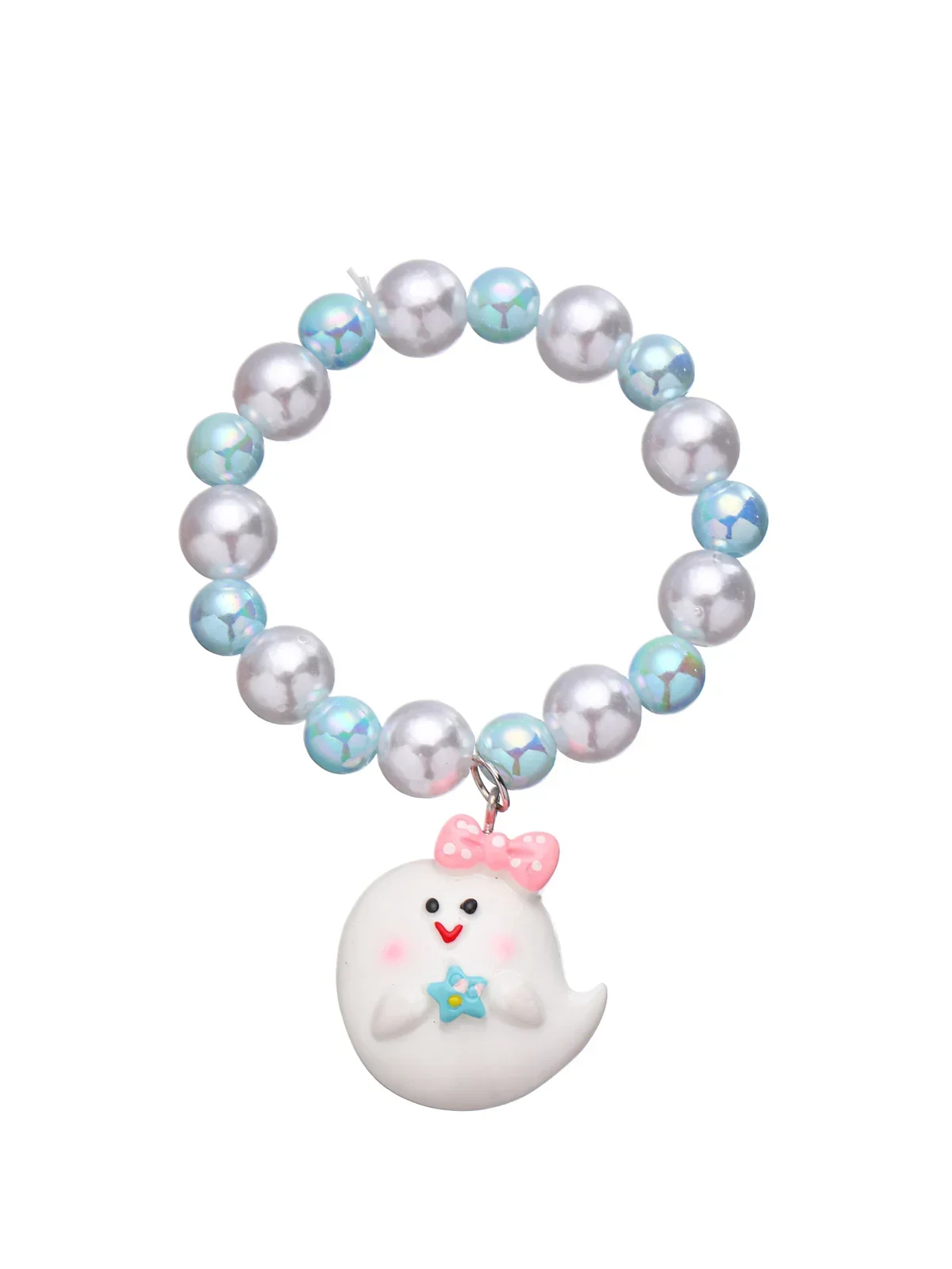 2 قطع الملونة تقليد اللؤلؤ قلادة سوار مجموعة أطفال بنات لعبة من الكارتون طقم مجوهرات الأطفال الأميرة تأثيري هدية