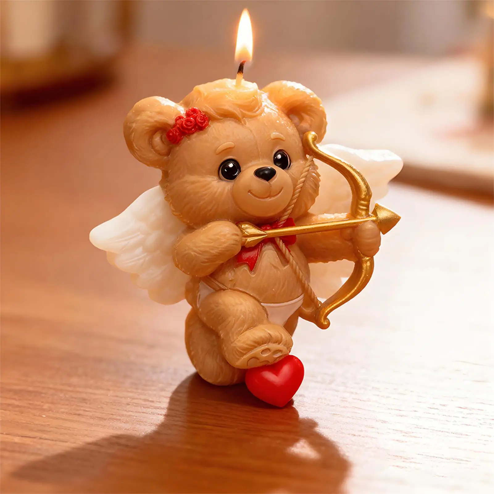 

Candle Mold 2 Pieces Wax Casting Mould 3D Stereo Bear Shape Silicone Candle Molds For Dating DIY Holidays Wedding Birthday