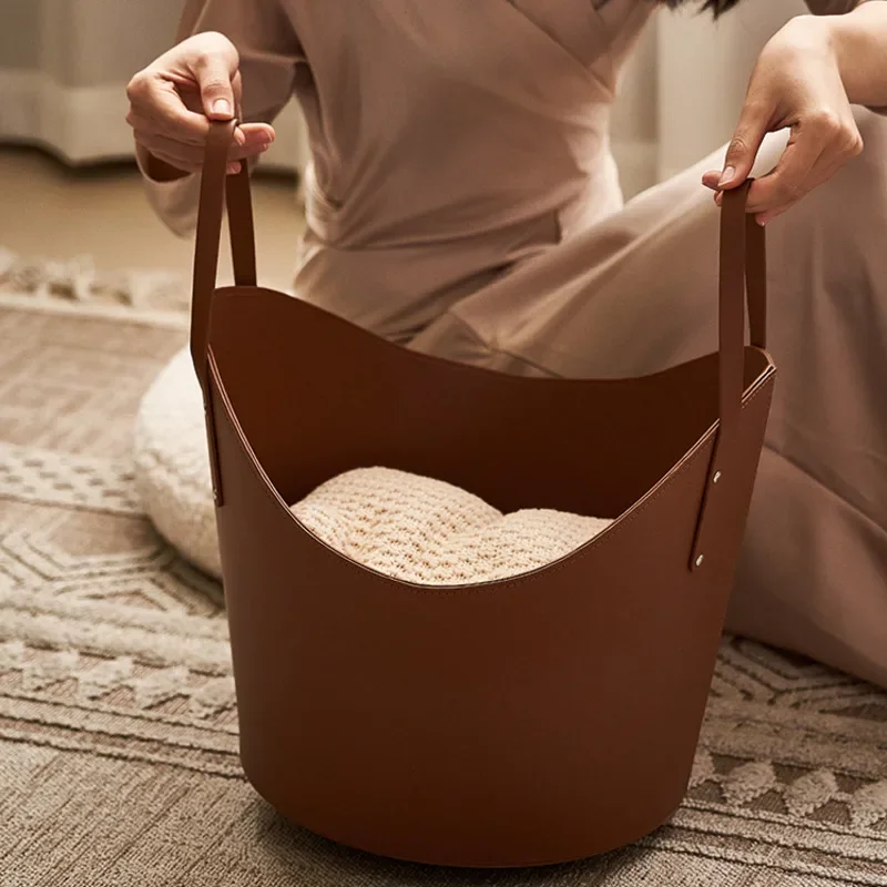 Advanced Sense Bathroom Waterproof Dirty Clothes Basket Large Capacity Living Room Storage Basket Magazine Finishing Basket