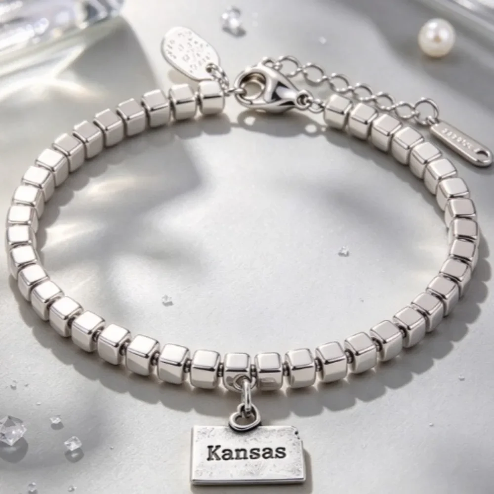 Women Vintage Silver Cube Bead Charm Bracelet, DIY Replaceable Mixed Enamel & Metal Dangle Pendants Wrist Bracelet, Adjustable Extension Chain Fashion Hand Jewelry, Birthday Holiday Daily Gift for Girls Ladies