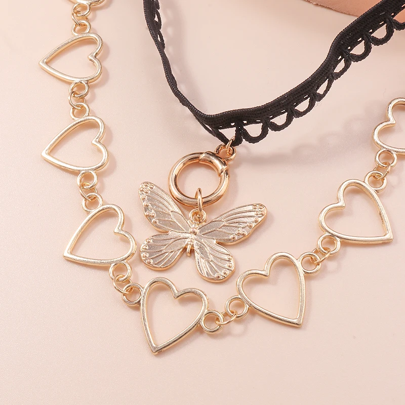 Aihua Mode Liebe Herzen Insekt Schmetterling Bein Kette für Frauen Körpers chmuck Strand Gold Silber Farbe mehr schicht ige Oberschenkel kette – Detail 7