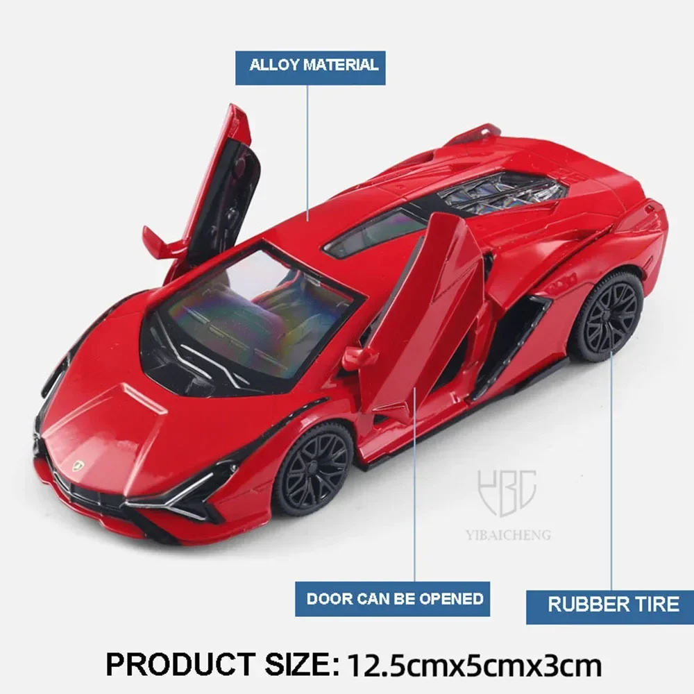 1/36 liga diecast lamborgn siy modelos de carros de brinquedo veículos de metal com puxar para trás enfeites essenciais de acabamento fino