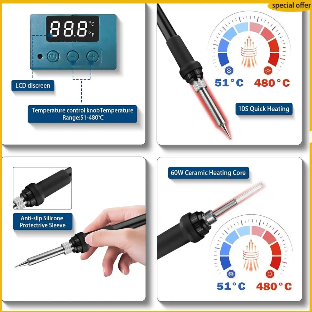 

Паяльник с аккумулятором A50I для профессиональной батареи GBA системы 18 В, беспроводной паяльник 60 Вт с регулируемой температурой