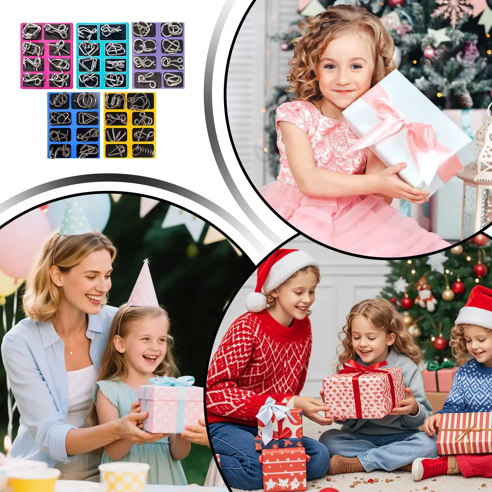 ตัวต่อโลหะ ของเล่นเสริมพัฒนาการ ฝึกสมอง เกมไขปริศนา สำหรับเด็ก วัยรุ่น ผู้ใหญ่ ท้าทายทักษะ ใช้ได้ที่บ้าน สำนักงาน โรงเรียน ท่องเที่ยว งานปาร์ตี้