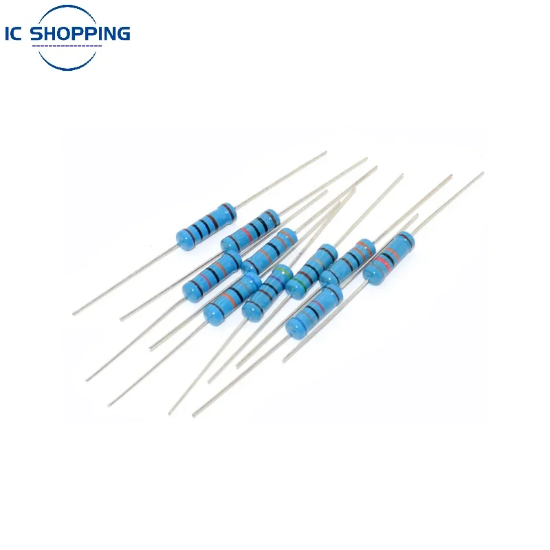 20PCS 2W metal film resistor 1% five-color ring power resistor 0.1~1M 2 4.7 10R 47 100 220 360 470 1K 2.2K 10K 22K 4.7K 100K Ohm