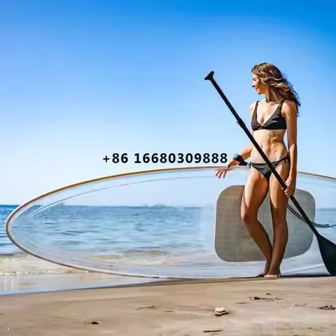 

Transparent PVC Unisex SUP Paddle Board for Water Racing Thickened Stand-Up Surfboard Innovative Water Ski for Ocean Waters