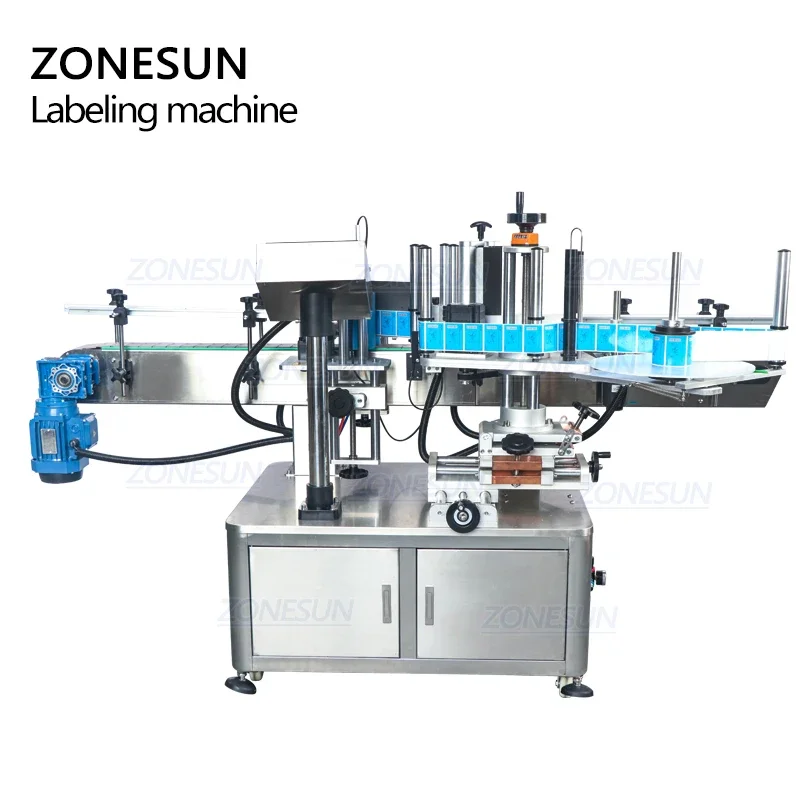 ZONESUN ZS-TB260 Vial Glass Jar Can Sticker Wine Water Bottle Automatic Round Bottle Labeling Machine For Round Bottles