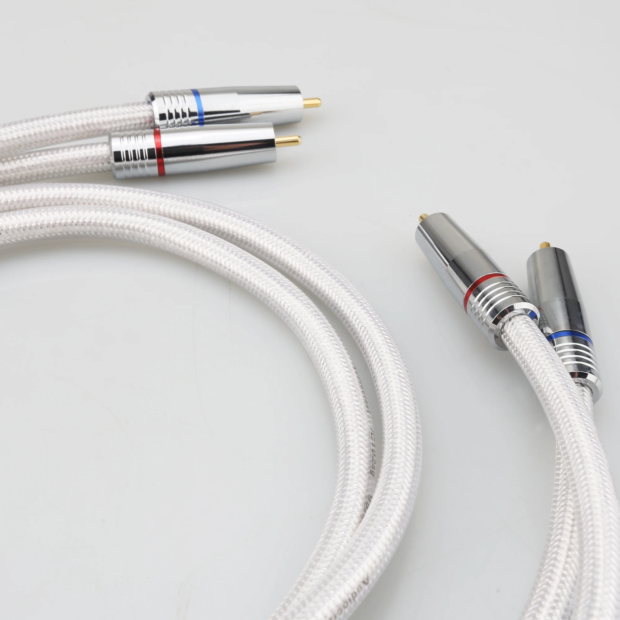 Audiocrast IC102AG 99.998% كابل RCA من الفضة النقية HiFi Audio ربط سلك PSS فضي نقي مع قابس مطلي بالذهب