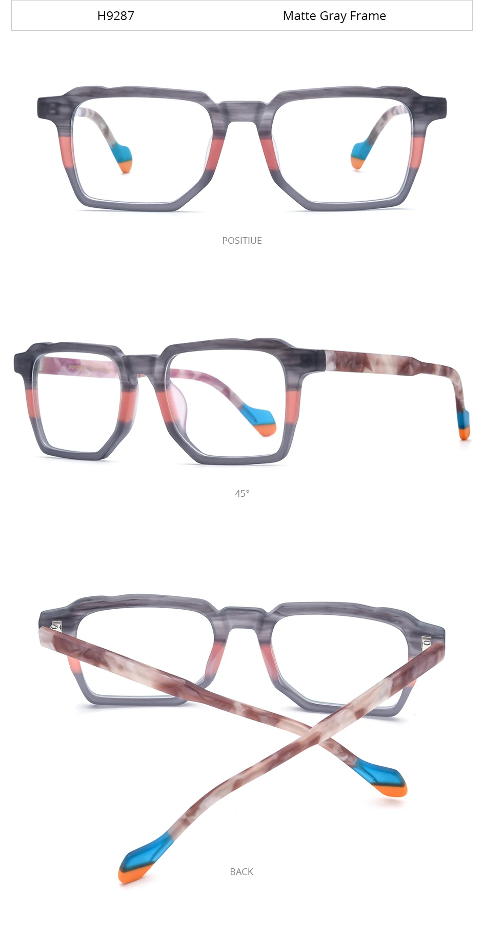 HEPIDEM Multi-Acetat-Brillengestell, Herren- und Damenmodell, Markendesign, quadratische Brille, japanische Handarbeit, Johnny Depp-Brille, 9269 – Detail 10