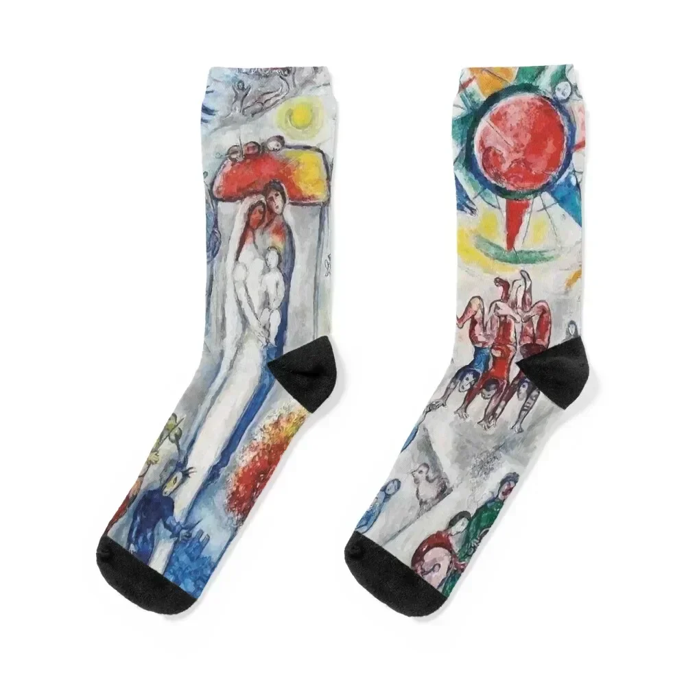 

Chagall - La Vie Socks Run cartoon basketball Thermal man winter Boy Child Socks Women's