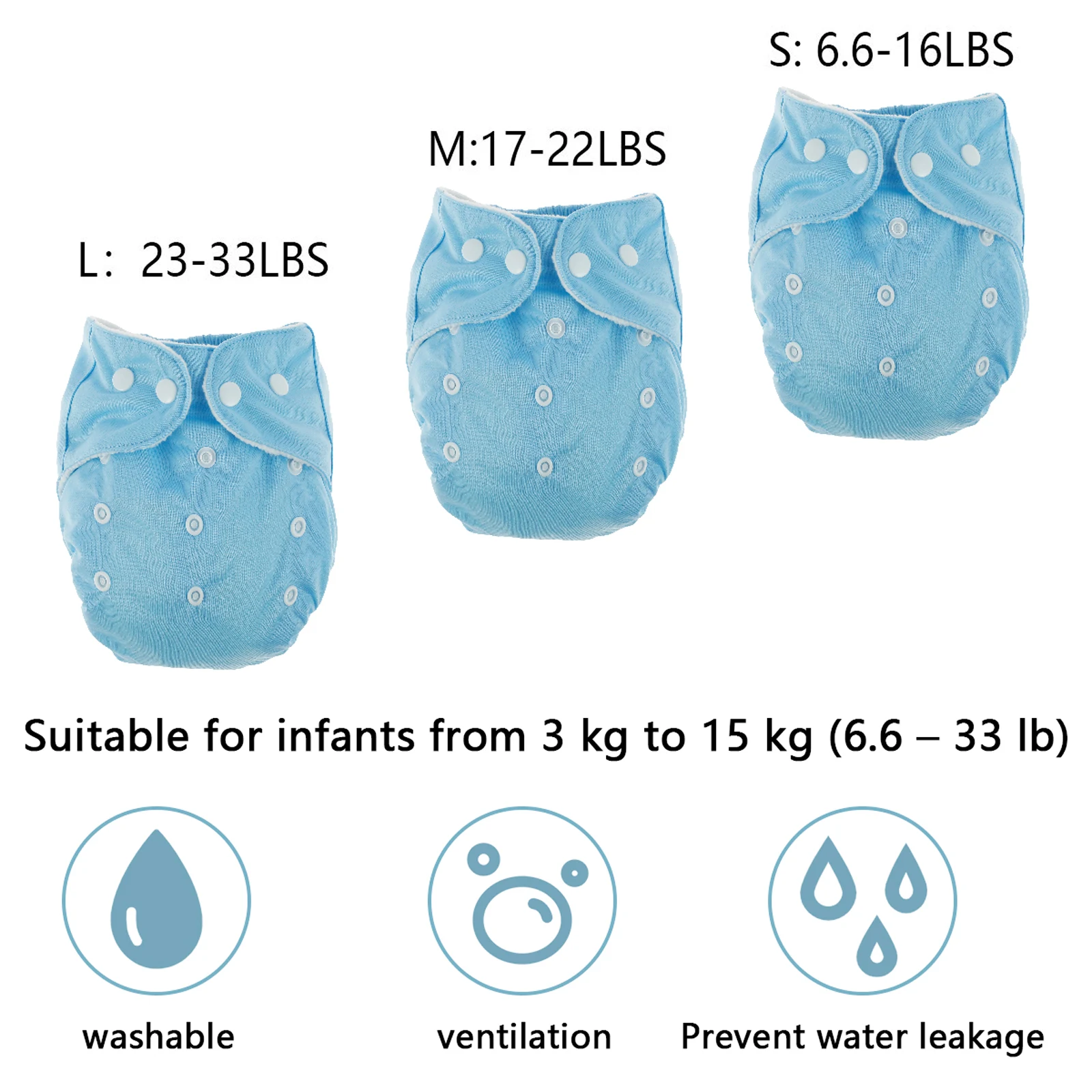 7/14Pcs Baby Cloth Diapers Washable Baby Cloth Nappies Adjustable Newborn Cloth Diapers Gift for 3-15kg Baby Infants Boys Girls