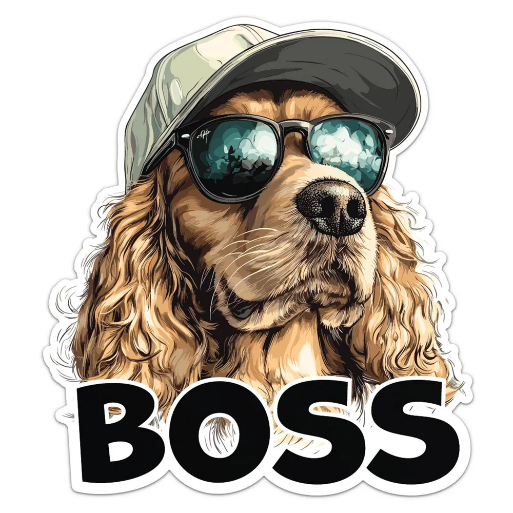 Funny Top Dog Cocker Spaniel Vinyl Car Sticker Self Adhesive Decal for Car Body and Laptop Exterior Decoration