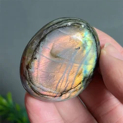 Labradorite Natural Stones Quartz Crystal Palm Blue Light Feldspar Golden Moonstone Mineral Samples Specimen Home Decoration