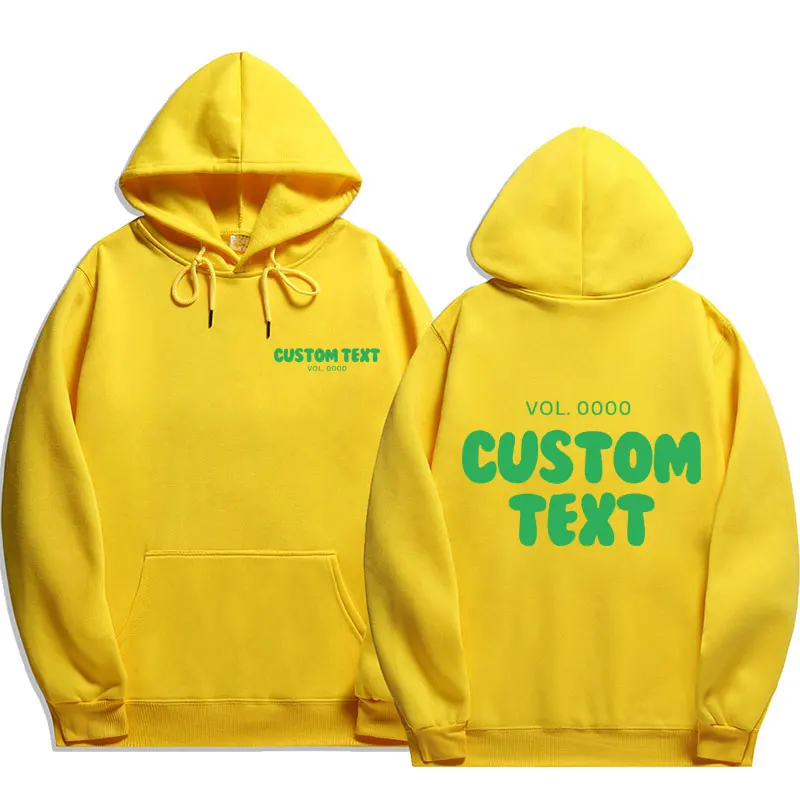 2024 Custom text Hoodies Men Fashion Long Sleeve Sweatshirts men Cool Casual Harajuku Streetwear Pullovers y2k