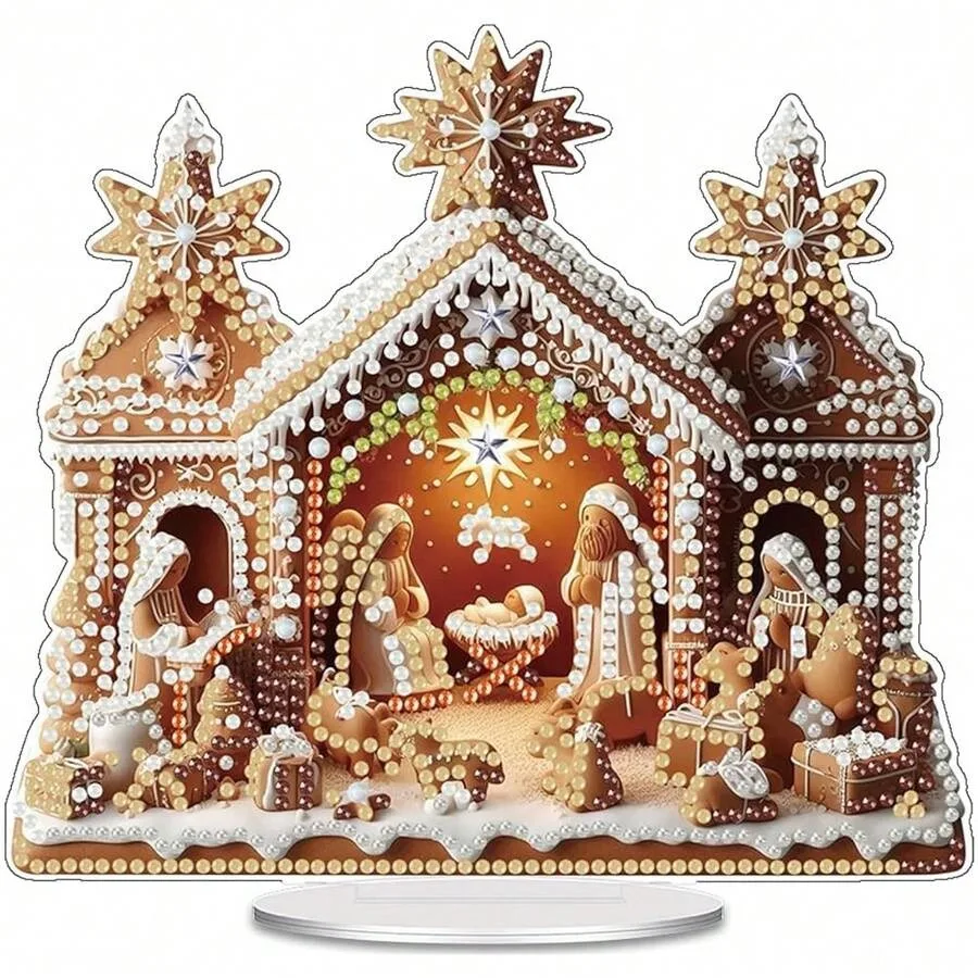 

Набор для алмазной вышивки ZeeLionArt для взрослых: Рождество и Рождественское восхождение Иисуса. Набор для творчества с фигурными стразами для декора стола.