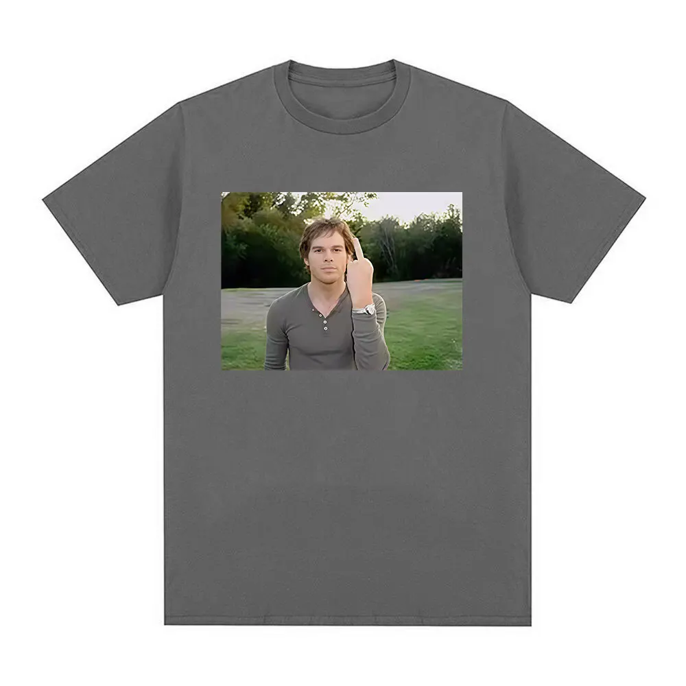 المسلسلات التلفزيونية مضحك Dexter Morgan Edition الاصبع الوسطى ميمي الجرافيك تي شيرت الرجال النساء الملابس عادية القطن قصير الأكمام تي شيرت #3