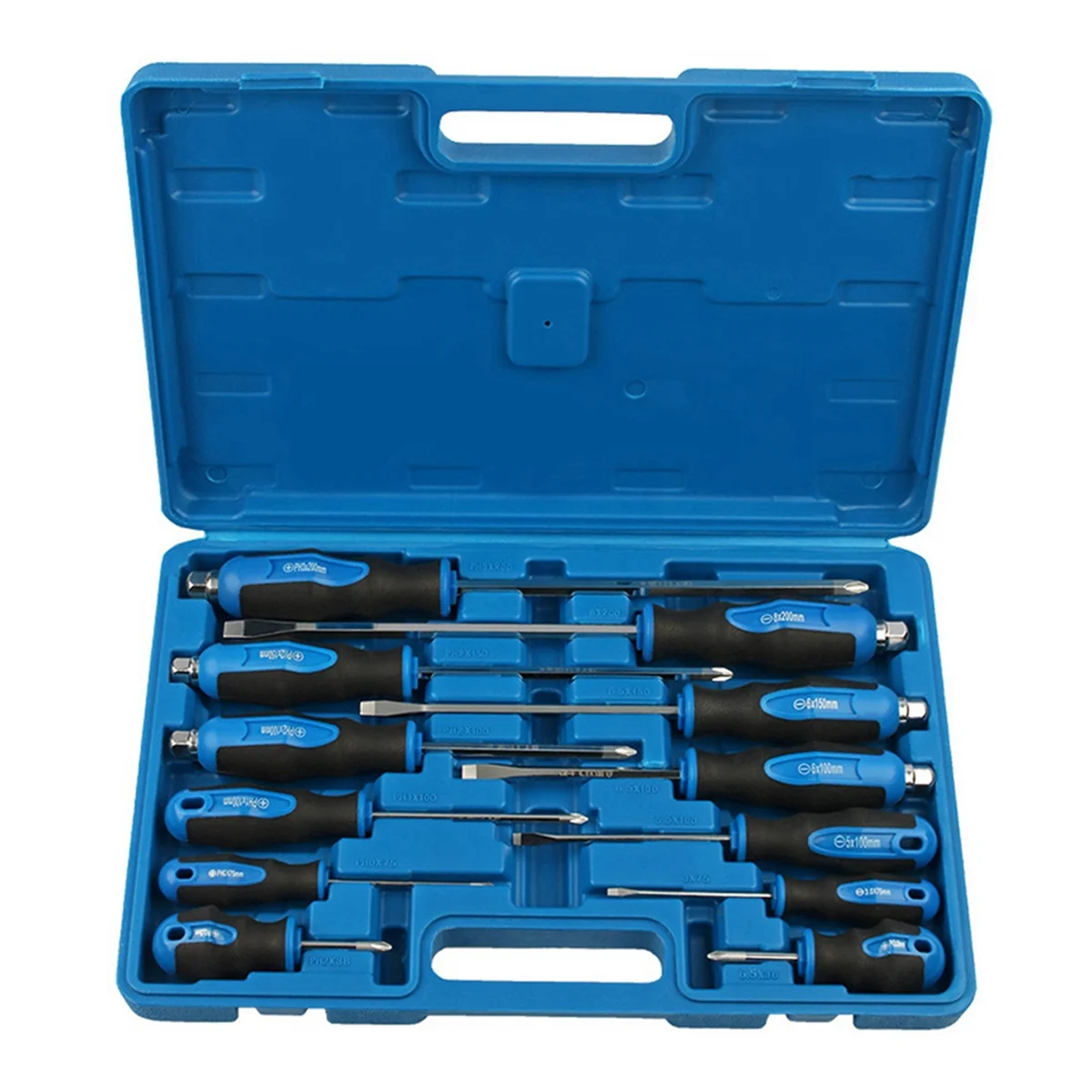 12-Piece Through-Hole Slotted Screwdriver Magnetic Percussion Screwdriver Tool for Changing Knives and Bumping Batches