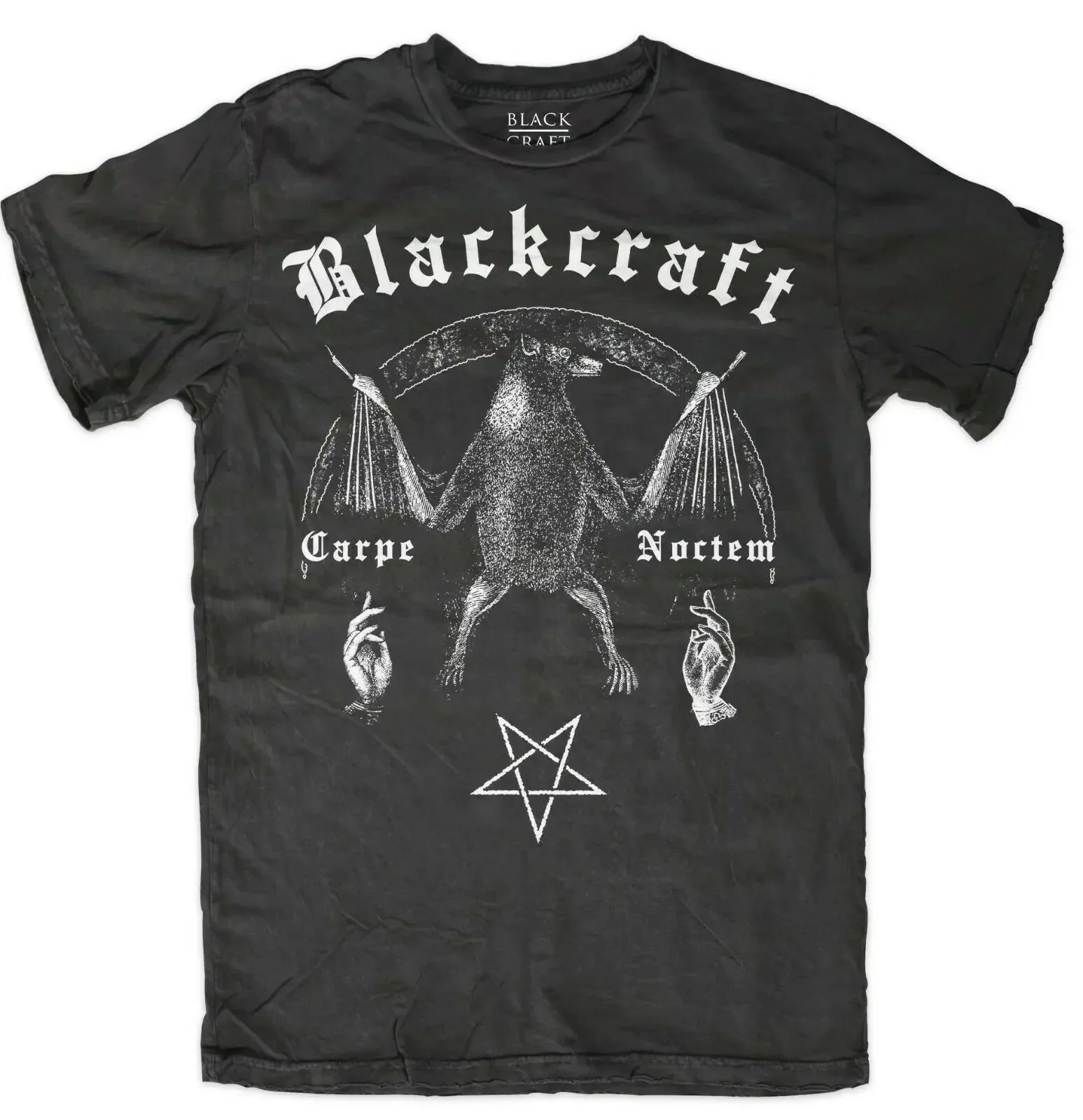 Blackcraft culto oscuridad Carpe Noctem murciélago bruja pentagrama gótico camiseta MT002DS