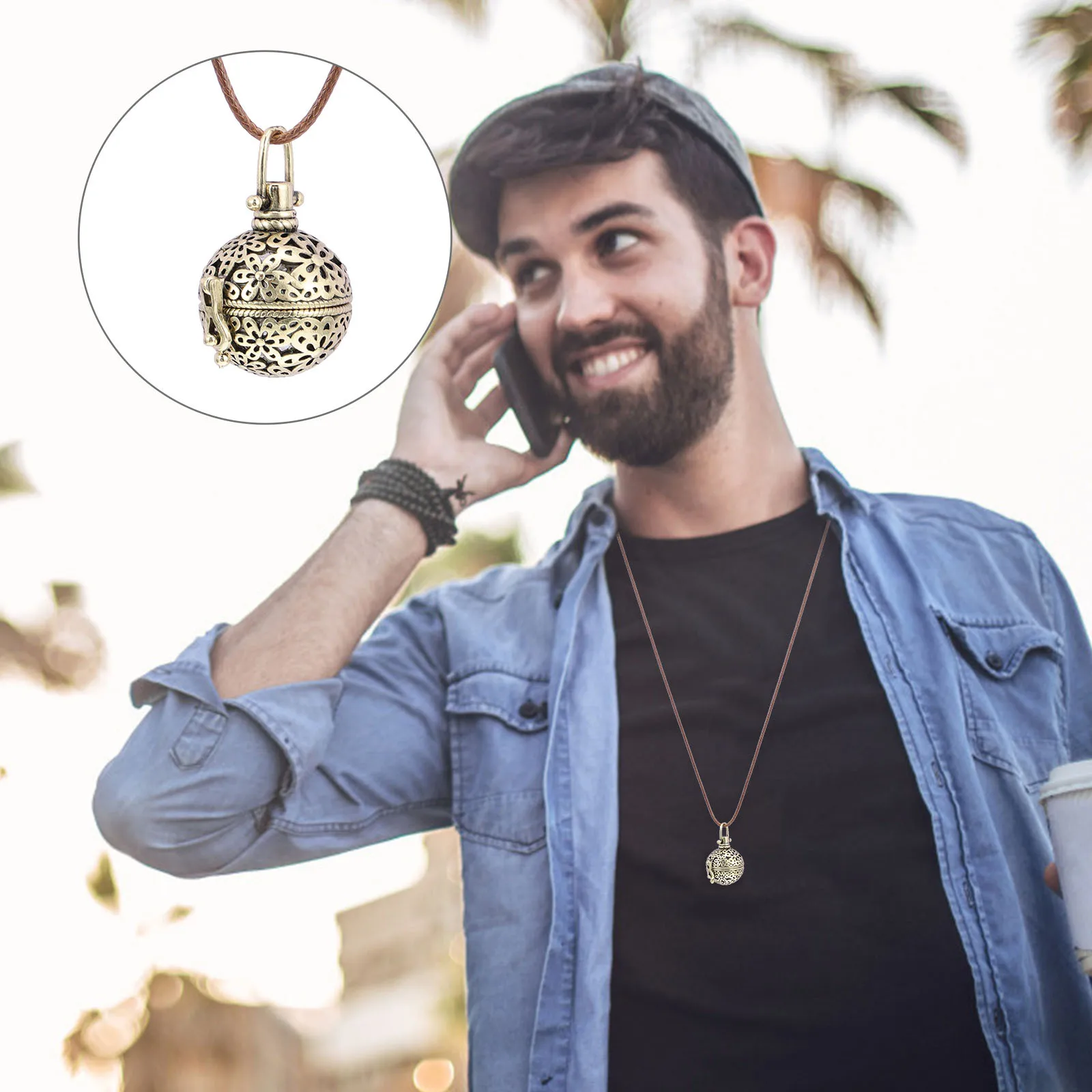 

2Pcs Aromatherapy Diffuser Necklaces Openable Essential Oil Pendants Hollow-Out Fashion Neck Accessories Stylish Neck Ring