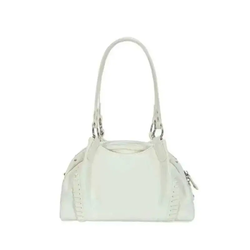 

Bloom Hot Girls White Shoulder Bags Purse Women Fashionable Sweet Cute Underarm Bag Female Vintage Y2k Handbag Wallet 2025 New