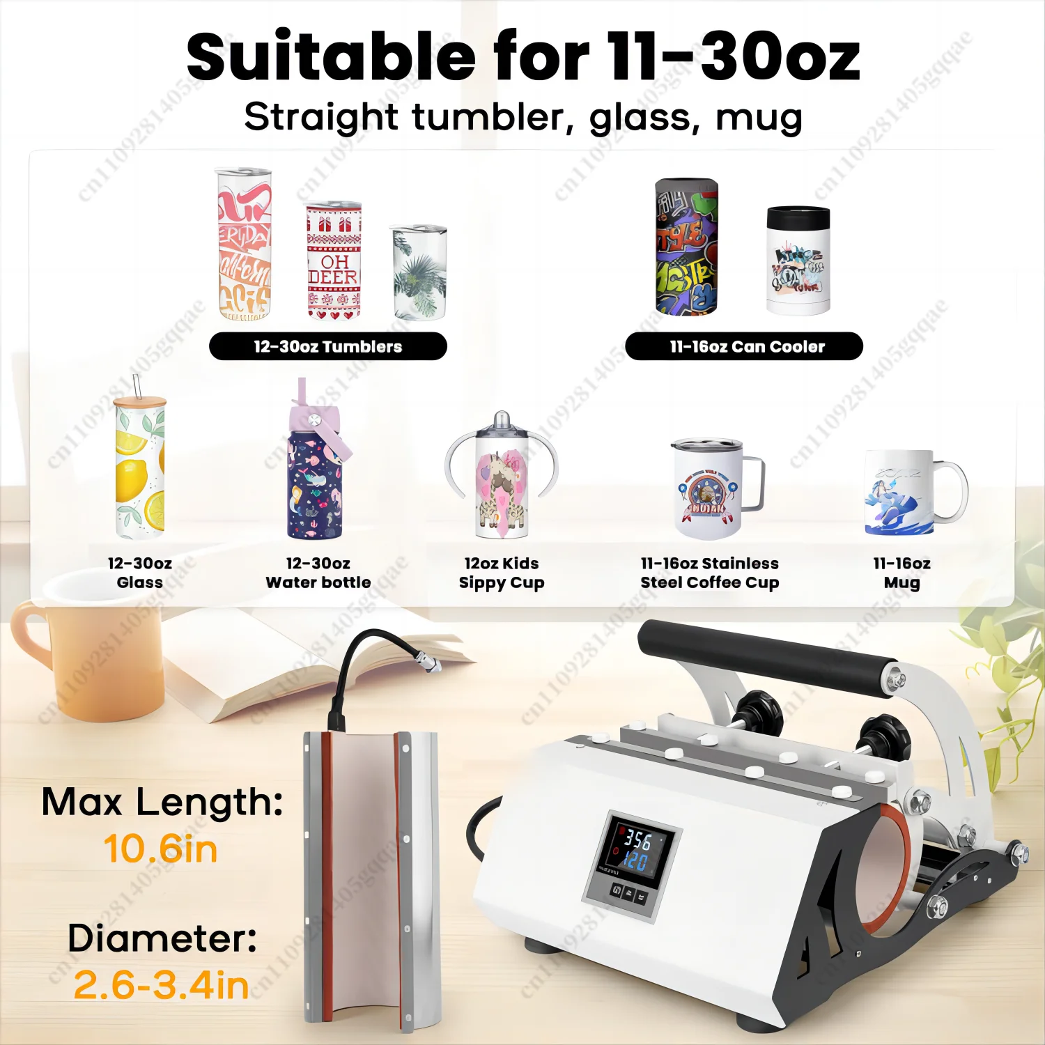 10 bis 30 Unzen Tassen- und Becher-Heißpresse mit Touchscreen, DIY-Geschenk, Keramikbecher-Heißpresse, Sublimations-Transfer, automatische Druckmaschine – Detail 5