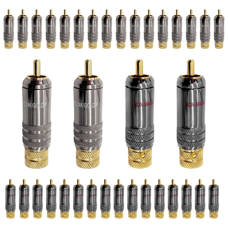 

2/4/8/16PCS New 51*12MM RCA Plug Mayitr Durable RCA Connector Screws Soldering Locking Audio Video WBT Plug