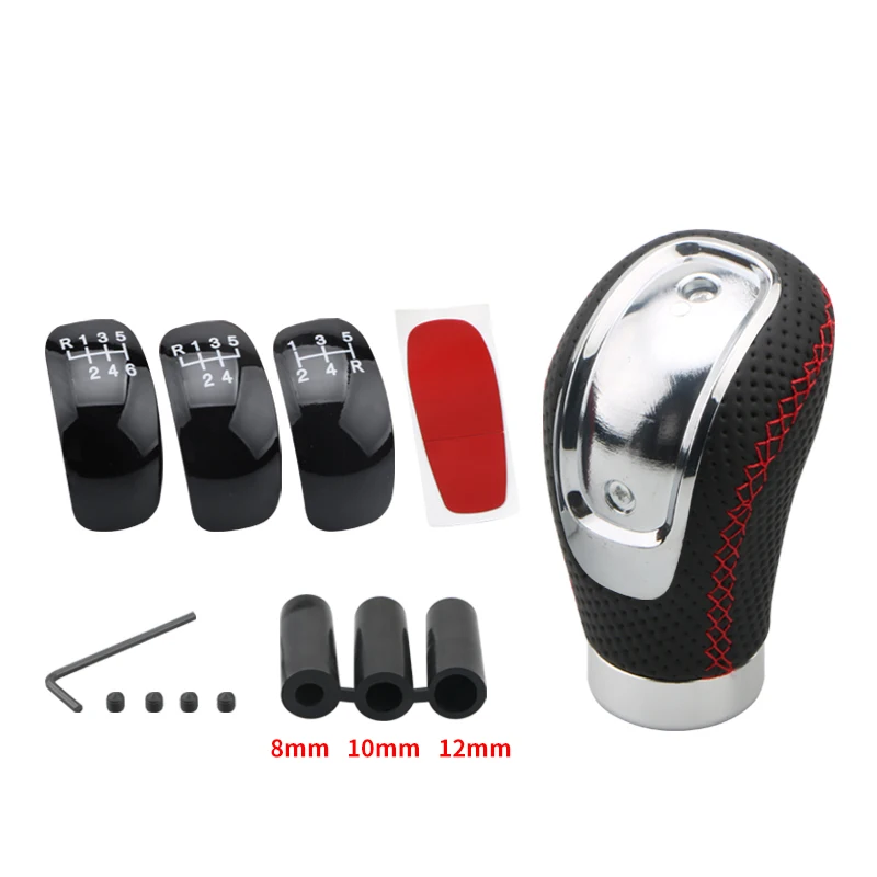 Car PU Leather 5/6 Speed Shifter Lever With Gear Knob Manual Transmission Gear Shift Knob